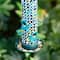 Glitzhome® 20" Tall Blue & Green Mosaic Glass Hanging Bird Feeder